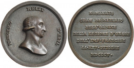 Milano. Epoca napoleonica. Francesco Melzi d’Eril, 1753-1816 

Medaglia 1805, Æ fuso 62,61 g. – Ø 50 mm. Per la nomina a gran dignitario dell’ordine...