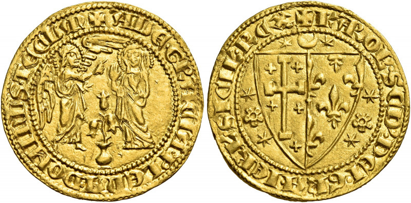 Napoli. Carlo II d’Angiò, 1285-1309 

Saluto, AV 4,36 g. + KAROL’ SCD DEI GRA ...