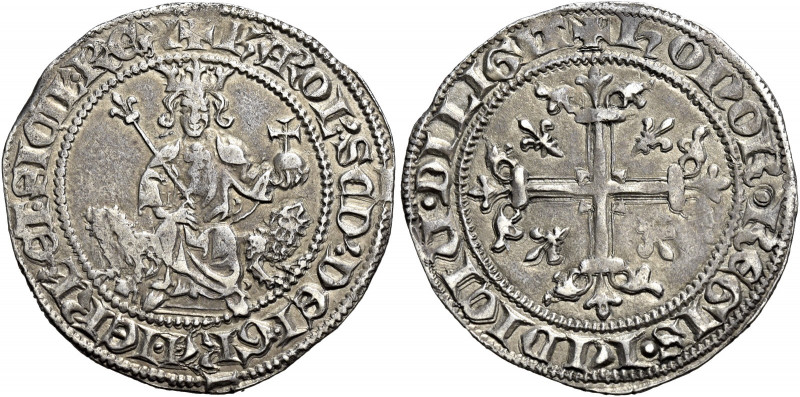 Napoli. Carlo II d’Angiò, 1285-1309 

Gigliato, AR 3,88 g. + KAROL’ SCD DEI GR...