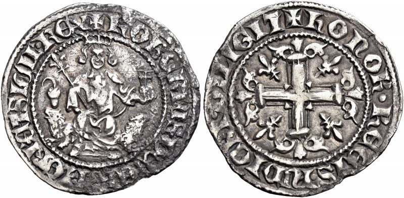 Napoli. Roberto d’Angiò, 1309-1343 

Gigliato, AR 3,80 g. + ROBERT DEI GRA IER...