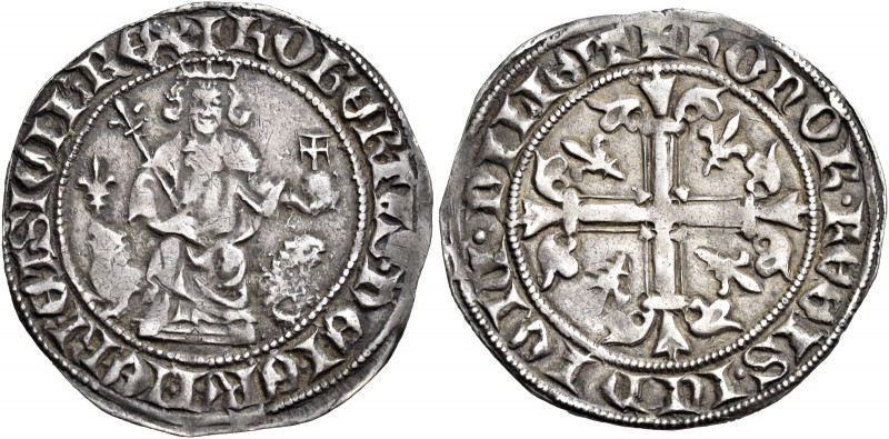 Napoli. Roberto d’Angiò, 1309-1343 

Gigliato, AR 3,88 g. + ROBERT DEI GRA IER...