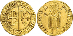 Napoli. Giovanna I d’Angiò, 1343-1347 

Fiorino di Provenza, AV 2,93 g. + IOHANA DEI GR IHR SICIL REG Stemma bipartito di Gerusalemme e Angiò. Rv. +...
