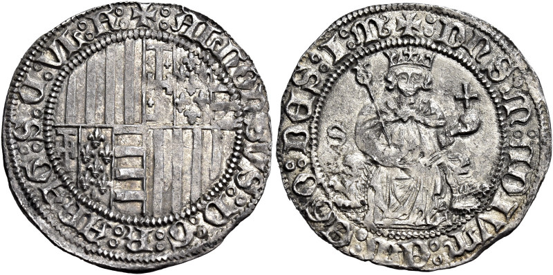 Napoli. Alfonso I d’Aragona, 1442-1458 

Carlino, AR 3,53 g. ALFONSVS D G R AR...