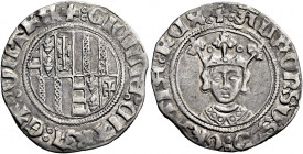 Napoli. Alfonso I d’Aragona, 1442-1458 

Reale, AR 3,00 g. ALFONSVS D GRATIA REX Busto coronato di fronte. Rv. CICILIE CITRA ET VLTRA Stemma quadrip...