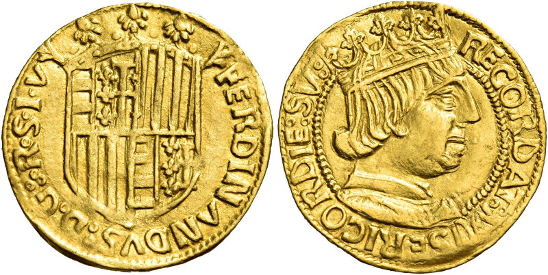 Napoli. Ferdinando I d’Aragona, 1458-1494 

Ducato, AV 3,48 g. FERDINANDVS D G...