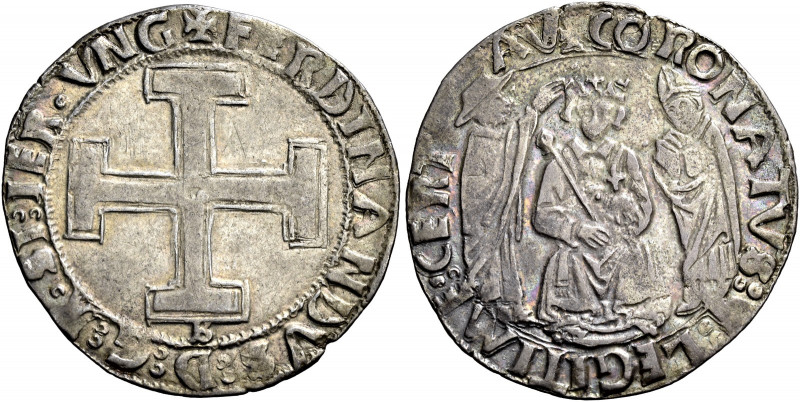 Napoli. Ferdinando I d’Aragona, 1458-1494 

Coronato, AR 3,94 g. FERDINANDVS D...