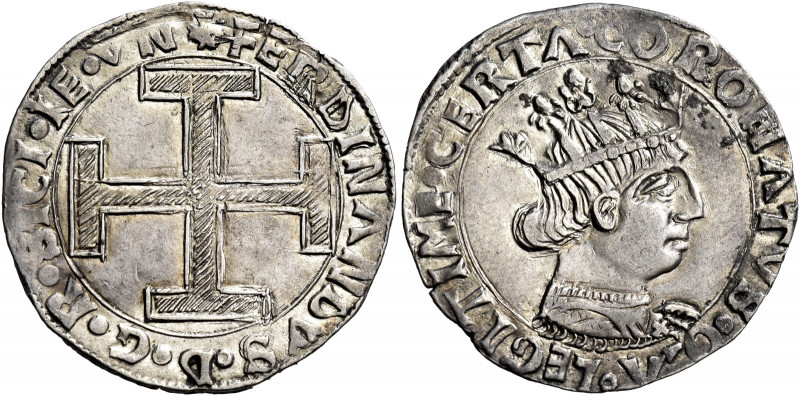 Napoli. Ferdinando I d’Aragona, 1458-1494 

Coronato, AR 3,91 g. FERDINANDVS D...