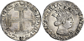 Napoli. Ferdinando I d’Aragona, 1458-1494 

Coronato, AR 3,91 g. FERDINANDVS D G R SICI IE V Croce potenziata e striata. Rv. CORONATVS QA LEGITIME C...