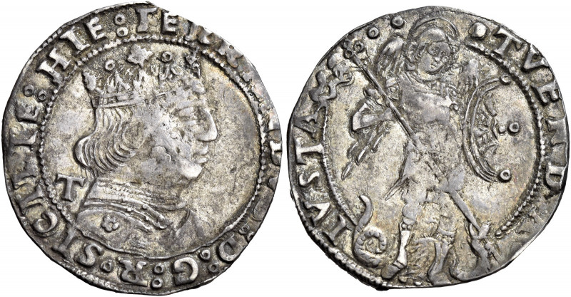 Napoli. Ferdinando I d’Aragona, 1458-1494 

Coronato, AR 3,63 g. FERRANDVS D G...