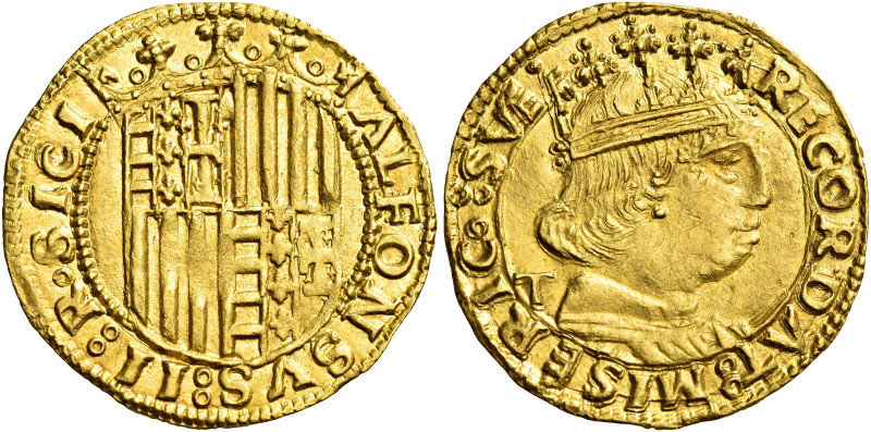 Napoli. Alfonso II d’Aragona, 1494-1495 

Ducato, AV 3,50 g. ALFONSVS II R SIC...