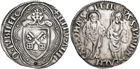 Roma. Nicolò V (Tommaso Parentucelli), 1447-1455 

Grosso del Giubileo 1450, AR 3,78 g. + N PP V ANN – O IVBILEI crescente (segno di zecchiere non i...