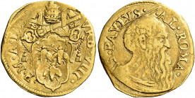 Roma. Urbano VIII (Maffeo Barberini), 1623-1644 

Scudo anno IV, AV 3,32 g. VRB VIII – P M A IIII Stemma sormontato da triregno e chiavi decussate. ...