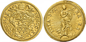Roma. Innocenzo XI (Benedetto Odescalchi), 1676-1689 

Scudo, AV 3,35 g. INNOC XI – PONT MAX Stemma sormontato da triregno e chiavi decussate. Rv. T...