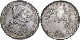 Roma. Innocenzo XI (Benedetto Odescalchi), 1676-1689 

Medaglia monetiforme anno III/1679, AR 26,72 g. Ø 40 mm. Auspici del pontefice per la moderaz...