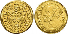 Roma. Innocenzo XII (Antonio Pignatelli), 1691-1700 

Mezzo scudo anno III, AV 1,66 g. INNO XII – P M A III Stemma sormontato da triregno e chiavi d...