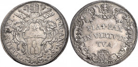 Roma. Clemente XI (Gianfrancesco Albani), 1700-1721 

Piastra anno IX, AR 31,87 g. CLEMENS XI – P M ANN IX Stemma sormontato da triregno e chiavi de...