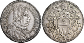 Roma. Clemente XI (Gianfrancesco Albani), 1700-1721 

Piastra anno XV, AR 32,07 g. CLEMENS – XI P M A XV Busto a d. con camauro, mozzetta e stola or...