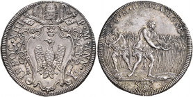 Roma. Innocenzo XIII (Michelangelo Conti), 1721-1724 

Mezza piastra anno II, AR 15,95 g. INNOC XIII – P M ANN II Stemma sormontato da triregno e ch...