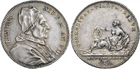 Roma. Clemente XII (Lorenzo Corsini), 1730-1740 

Testone anno VII/1736, AR 8,42 g. CLEMENS – XII P M AN VII Busto a d. con camauro, mozzetta e stol...