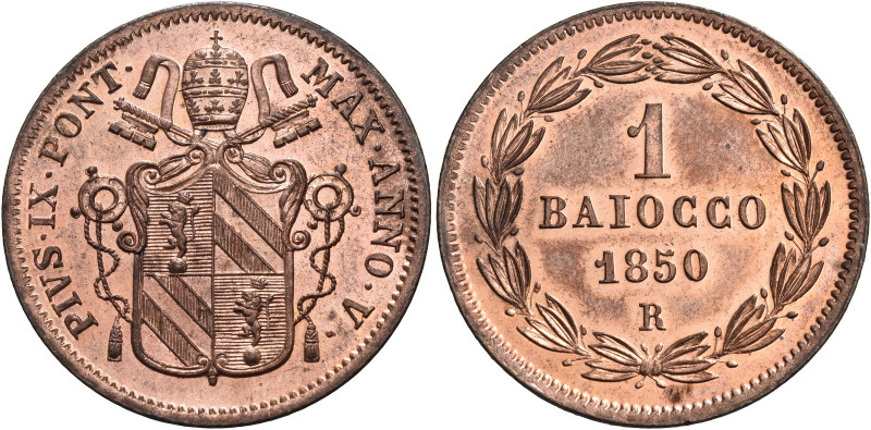 Roma. Pio IX (Giovanni Maria Mastai-Ferretti), 1846-1878 

Baiocco anno V/1850...