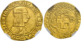 Savoia. Carlo I, 1482-1490 

Ducato, AV 3,44 g. KAROLVS DVX SABAVDIE PRINC M Busto corazzato a d., con berretto. Rv. DNS MIChL ADIVTOR Z EGO DESPICI...