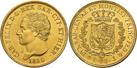 Savoia. Carlo Felice, 1821-1831 

Da 80 lire 1830 Genova. Pagani 35. MIR 1032m.
Impercettibile colpetto alle ore 10 del dr., altrimenti migliore di...