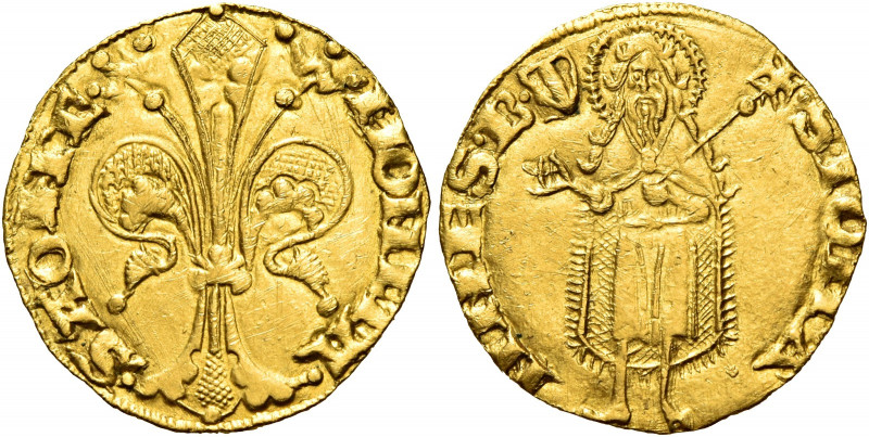 Savona. Repubblica, 1350-1396 

Fiorino, AV 3,52 g. MONETA – SAONE Giglio. Rv....