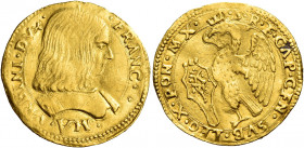 Urbino. Francesco Maria I della Rovere, 1508-1516 e 1521-1538 

Ducato, AV 3,45 g. FRANC – MA VRBINI DVX Busto corazzato a d. Rv. S R E CAP GEN SVB ...