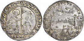 Venezia. Marc’Antonio Giustinian, 1684-1688 

Osella anno I (1684), AR 9,66 g. S M V M ANT IVSTINIANVS S. Marco seduto in trono a s., porge con la m...