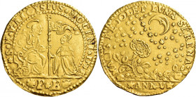 Venezia. Alvise II Mocenigo, 1700-1709

Osella da 6 zecchini anno V (1704), AV 20,09 g. S M V ALOYSIVS MOCENI D S. Marco seduto in trono a s., porge...
