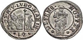 Venezia. Ludovico Manin, 1789-1797 

Soldo da 12 bagattini, Mist. 1,72 g. S M V LVDO MANIN Il Leone alato, a s., volto di fronte e con la zampa ante...