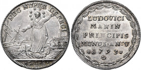 Venezia. Ludovico Manin, 1789-1797 

Osella anno V/1793, AR 9,78 g. NEC NUPER DEFECI La Beata Vergine, con aureola di sette stelle, stante di fronte...