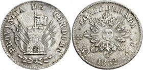 Argentina. Provincia di Cordoba 

Da 8 reales 1852. KM 32.
Spl