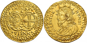 Austria. Ferdinando III d’Asburgo imperatore del S.R.I, 1637-1657 

Da 10 ducati (1648 o 1654) Vienna, AV 34,37 g.
Spl