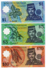 Brunei Lot of 3 Banknotes 1998 - 2008
P# 22c; 23; 24c; UNC
