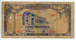 French Indochina 100 Piastres 1946 (ND)
P# 79a; # O092 0473; VG