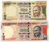 India 500 & 1000 Rupees 2015 - 2016
P# 106d; 107e; UNC