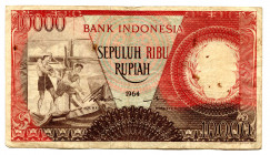 Indonesia 10000 Rupiah 1964
P# 99; #GBA05868; VF-