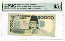 Indonesia 20000 Rupiah 1998 PMG 65
P# 138a; #NBV054448