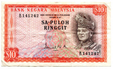 Malaysia 10 Ringgit 1972 - 1976 (ND)
P# 9a; #141242; VF-