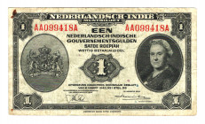 Netherlands Indies 1 Gulden 1943
P# 111; VF