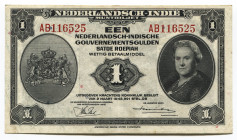 Netherlands Indies 1 Gulden 1943
P# 111a; #AB116525; AUNC