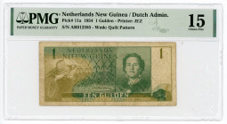Netherlands New Guinea 1 Gulden 1954 PMG F15
P# 11a; # AR012585; F