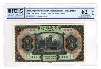 China Harbin Bank of Communication 10 Yuan 1920 Specimen PCGS 62 OPQ
P# 130s; UNC