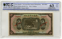 China Kwang Sing Company 5 Dollars 1924 Specimen PCGS 63
P# S1602s; #000000