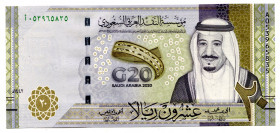 Saudi Arabia 20 Riyals 2020 AH 1442
P# 44a; #A053965835; UNC