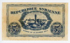 Syria 5 Piastres 1944
P# 55; AUNC-UNC
