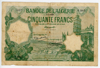 Algeria 50 Francs 1929
P# 80a; # R.985 507; F