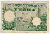 Algeria 50 Francs 1936
P# 80a; # B.1543 112; F-VF