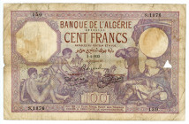 Algeria 100 Francs 1933
P# 81b; # S.1176 150; VG